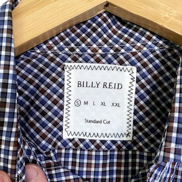 Billy Reid Gingham Standard Cut Button Up Shirt Small - Picture 3 of 4